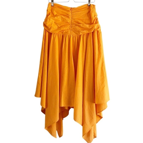 Charlie Holiday Marcey Midi Skirt Apricot Cotton Linen US 8 - Picture 4 of 11